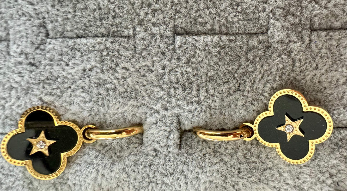 Boucles d'oreilles noires LAURA