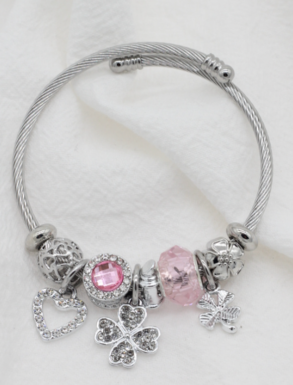 Bracelet breloque ARGENT EDEN ROSE