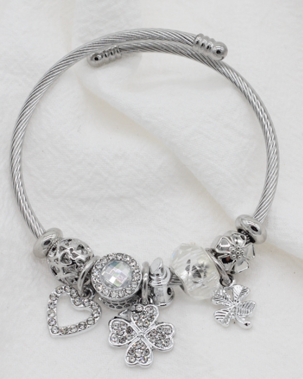 Bracelet breloque ARGENT EDEN BLANC