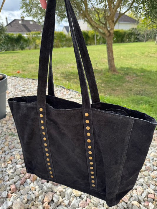 Sac cuir cabas NOIR LISA