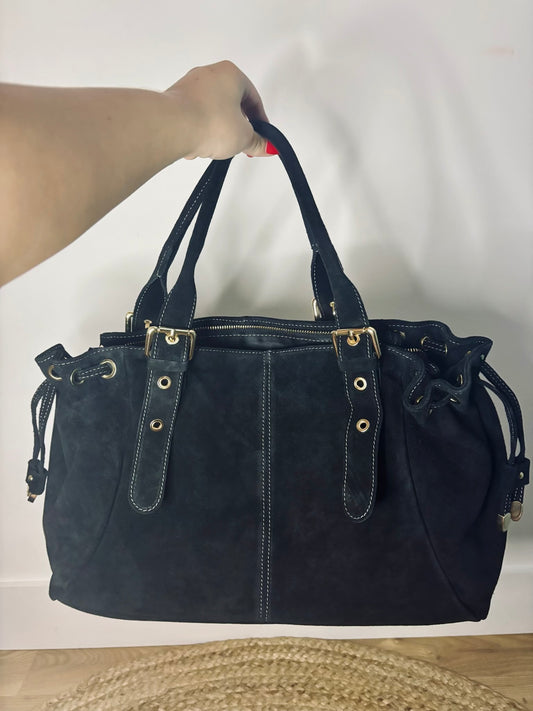 Grand sac en cuir NOIR LILOU