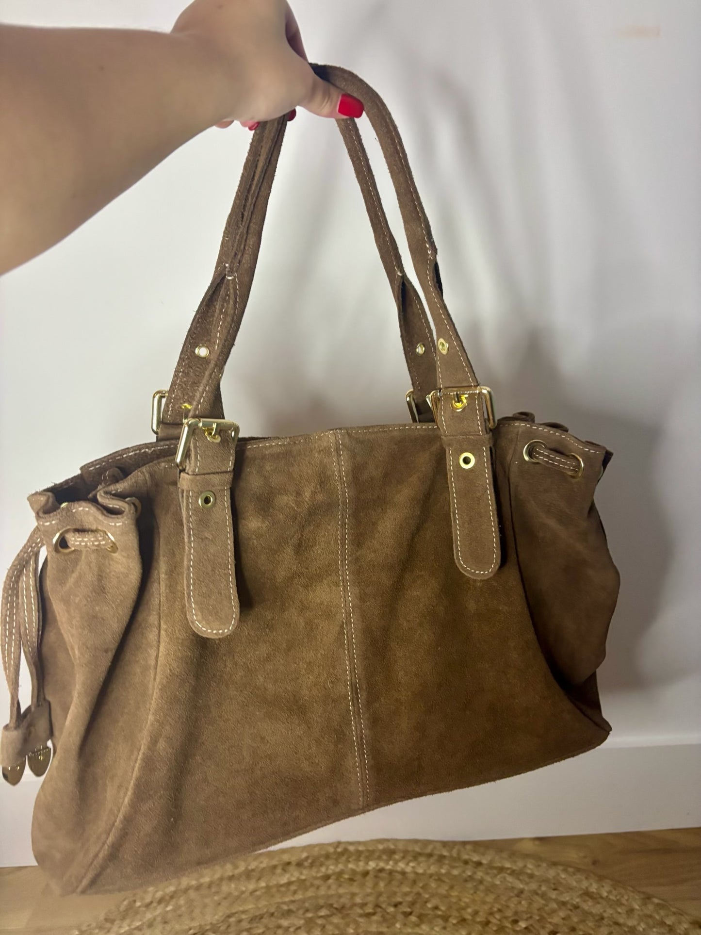 Grand sac cuir MARRON LILOU