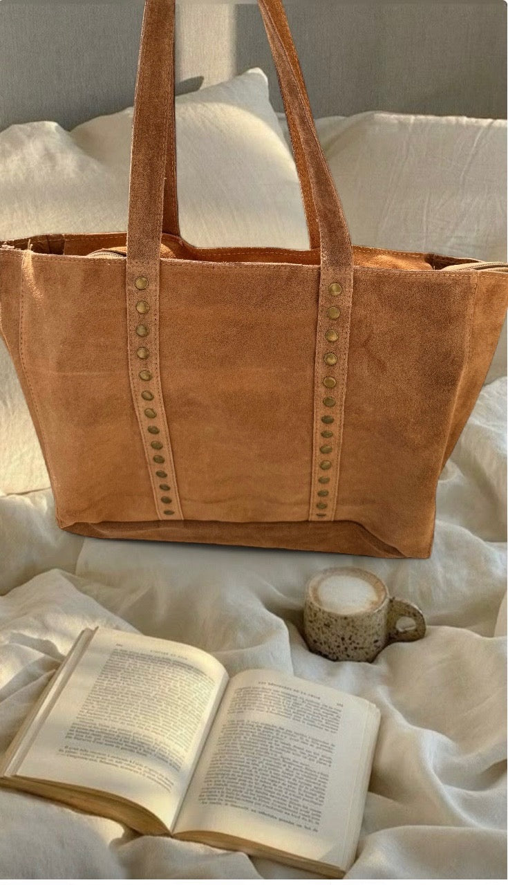 Sac cuir cabas CAMEL LISA