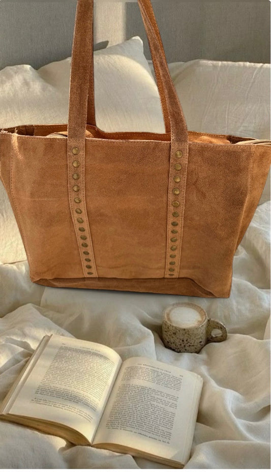 Sac cuir cabas CAMEL LISA